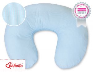 Feeding pillow- Hanging hearts blue strips